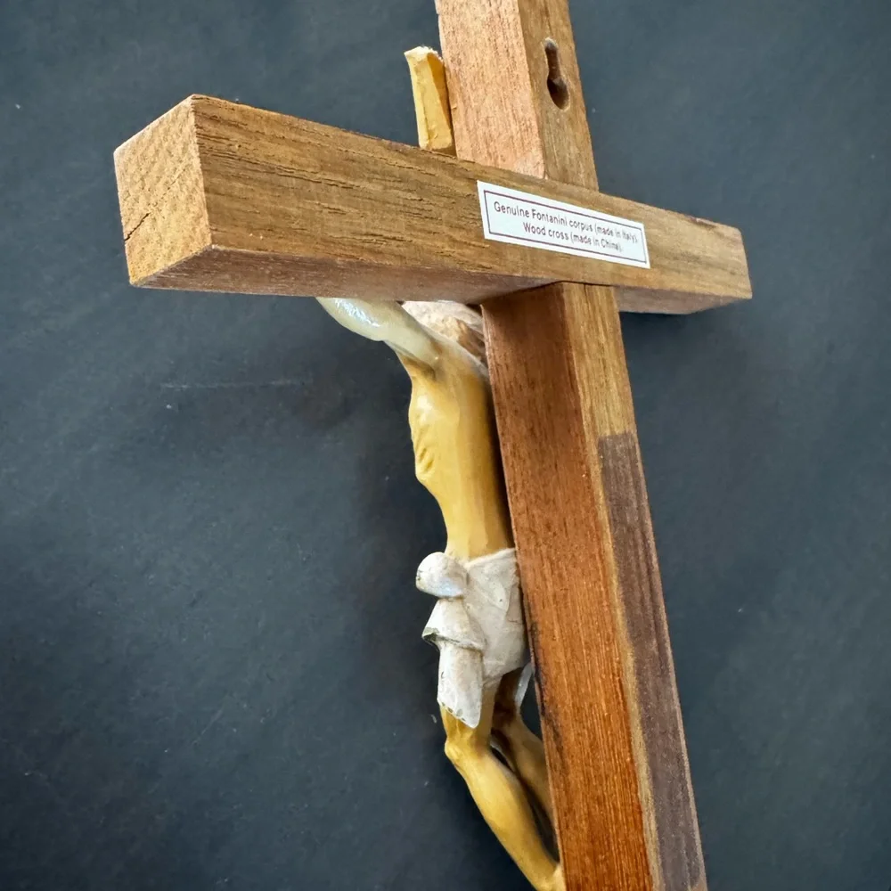 Vintage Fontanini Wall Crucifix Wood Cross Genuine Fontanini Corpus 12” Vtg Jesu - Picture 11 of 13